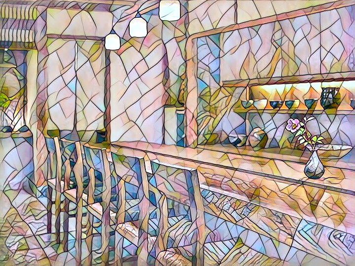 カウンターの灯り（絵）